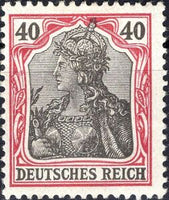 Germany 1902 Germania with imperial crown, hatched background-Stamps-Germany-Mint-StampPhenom