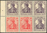 Germany 1919 Booklet Pane-Germania-Kriegsdruck II-Stamps-Germany-Mint-StampPhenom