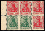 Germany 1920 Booklet Pane-Germania-Kriegsdruck II-Stamps-Germany-Mint-StampPhenom