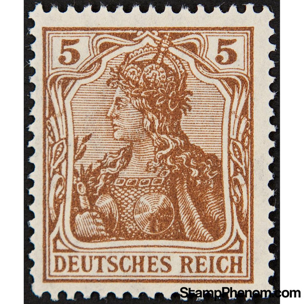 Germany 1920 Germania with the imperial crown, 5pf-Stamps-Germany-Mint-StampPhenom