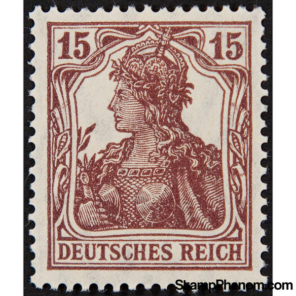 Germany 1920 Germania with the imperial crown, white background, 15pf-Stamps-Germany-Mint-StampPhenom