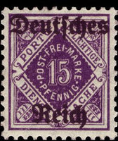 Germany 1920 Municipal Service stamp of Württemberg optd 'Deutfches Reich-Stamps-Germany-Mint-StampPhenom