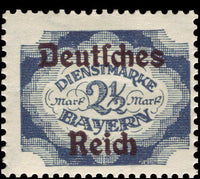 Germany 1920 Official Bavaria stamp - Optd 'Deutfches Reich'-Stamps-Germany-Mint-StampPhenom