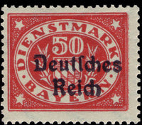 Germany 1920 Official Bavaria stamp - Optd 'Deutfches Reich'-Stamps-Germany-Mint-StampPhenom