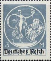 Germany 1920 Stamps of Bavaria overprinted Deutsches Reich-Stamps-Germany-Mint-StampPhenom