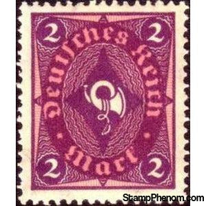 Germany 1922 Posthorn, 2m-Stamps-Germany-Mint-StampPhenom