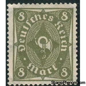 Germany 1922 Posthorn, 8m-Stamps-Germany-Mint-StampPhenom