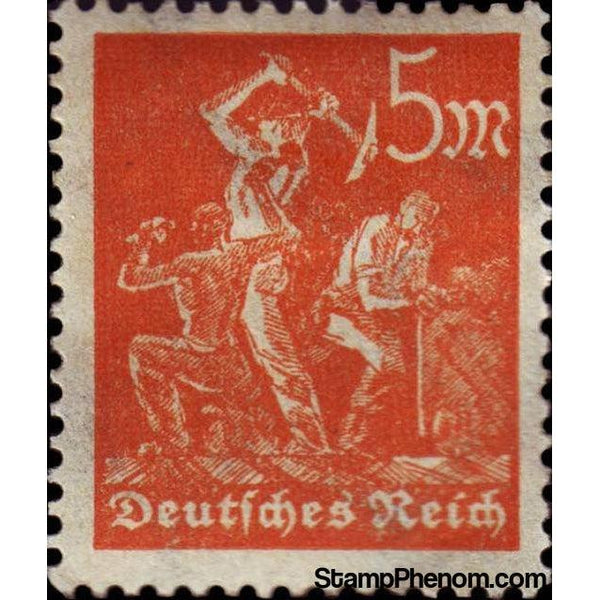 Germany 1923 Miner, 5m-Stamps-Germany-Mint-StampPhenom