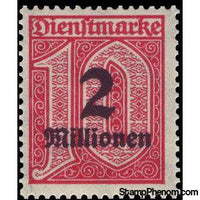 Germany 1923 Official Stamp, 2 on 10-Stamps-Germany-Mint-StampPhenom