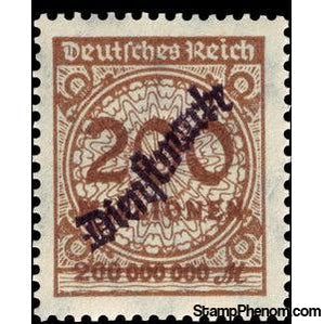 Germany 1923 Official Stamp, 200m-Stamps-Germany-Mint-StampPhenom