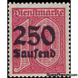 Germany 1923 Official Stamp, 250 on 10-Stamps-Germany-Mint-StampPhenom