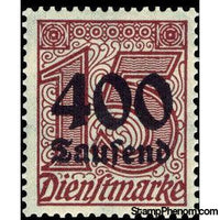 Germany 1923 Official Stamp, 400 on 15-Stamps-Germany-Mint-StampPhenom