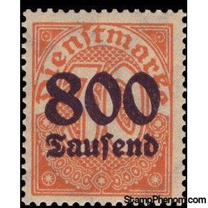 Germany 1923 Official Stamp, 800 on 30-Stamps-Germany-Mint-StampPhenom