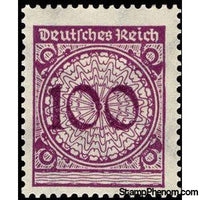 Germany 1923 Rentenmark, only numeral, 100pf-Stamps-Germany-Mint-StampPhenom