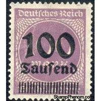 Germany 1923 Surcharge - 100T on 100m (numbers)-Stamps-Germany-Mint-StampPhenom