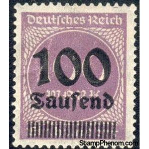 Germany 1923 Surcharge - 100T on 100m (numbers)-Stamps-Germany-Mint-StampPhenom