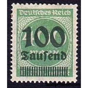 Germany 1923 Surcharge - 100T on 400m (numbers)-Stamps-Germany-Mint-StampPhenom