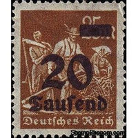 Germany 1923 Surcharge - 20T on 25m (Reapers)-Stamps-Germany-Mint-StampPhenom