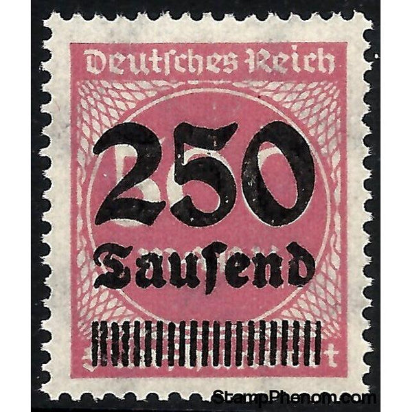 Germany 1923 Surcharge - 250T on 500m (numbers), Rose-Stamps-Germany-Mint-StampPhenom