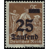 Germany 1923 Surcharge - 25T on 25m (Reapers)-Stamps-Germany-Mint-StampPhenom