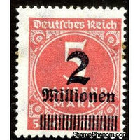 Germany 1923 Surcharge - 2M on 5T (numbers)-Stamps-Germany-Mint-StampPhenom