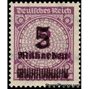 Germany 1923 Surcharge - 5Md on 2M (numerals)-Stamps-Germany-Mint-StampPhenom