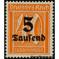 Germany 1923 Surcharge - 5T on 40pf (numerals)-Stamps-Germany-Mint-StampPhenom