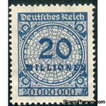 Germany 1923 Value in "Millionen", 20m-Stamps-Germany-Mint-StampPhenom