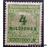 Germany 1923 Value in "Millionen", 4m-Stamps-Germany-Mint-StampPhenom