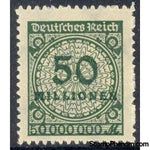 Germany 1923 Value in "Millionen", 50m-Stamps-Germany-Mint-StampPhenom