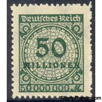 Germany 1923 Value in "Millionen", 50m-Stamps-Germany-Mint-StampPhenom