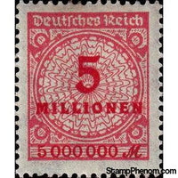 Germany 1923 Value in "Millionen", 5m-Stamps-Germany-Mint-StampPhenom