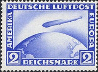 Germany 1928 Airship "Graf Zeppelin L.Z. 127" over globe-Stamps-Germany-Mint-StampPhenom