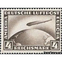 Germany 1928 Airship "Graf Zeppelin L.Z. 127" over globe-Stamps-Germany-Mint-StampPhenom