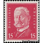 Germany 1928 Paul von Hindenburg (1847-1934), 2nd President, 15pf-Stamps-Germany-Mint-StampPhenom