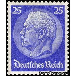 Germany 1932 Paul von Hindenburg (1847-1934), 2nd President, 25pf-Stamps-Germany-Mint-StampPhenom