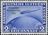 Germany 1933 Air. “Graf Zeppelin” Chicago World Exhibition Flight.-Stamps-Germany-Mint-StampPhenom