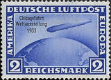 Germany 1933 Air. “Graf Zeppelin” Chicago World Exhibition Flight.-Stamps-Germany-Mint-StampPhenom