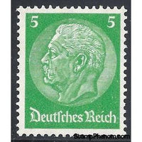 Germany 1934 Paul von Hindenburg (1847-1934), 2nd President, 5pf-Stamps-Germany-Mint-StampPhenom