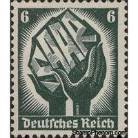 Germany 1934 Two hands holding a piece of coal with inscription "Saar"-Stamps-Germany-Mint-StampPhenom