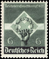 Germany 1935 Fist, oak leaf wreath, swastika-Stamps-Germany-Mint-StampPhenom