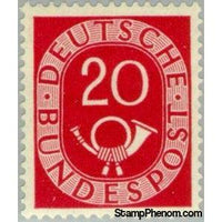Germany 1951 Digits with Posthorn, 20pf-Stamps-Germany-Mint-StampPhenom