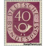 Germany 1951 Digits with Posthorn, 40pf-Stamps-Germany-Mint-StampPhenom