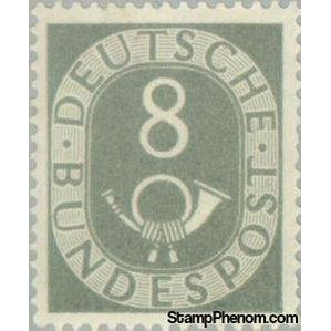 Germany 1951 Digits with Posthorn, 8pf-Stamps-Germany-Mint-StampPhenom