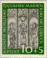 Germany 1951 Mural in the Church of St. Mary-Stamps-Germany-Mint-StampPhenom