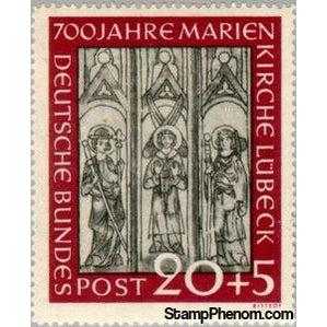 Germany 1951 Mural in the Church of St. Mary-Stamps-Germany-Mint-StampPhenom