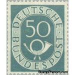 Germany 1952 Digits with Posthorn, 50pf-Stamps-Germany-Mint-StampPhenom