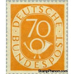 Germany 1952 Digits with Posthorn, 70pf-Stamps-Germany-Mint-StampPhenom