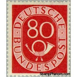 Germany 1952 Digits with Posthorn, 80pf-Stamps-Germany-Mint-StampPhenom