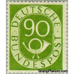 Germany 1952 Digits with Posthorn, 90pf-Stamps-Germany-Mint-StampPhenom